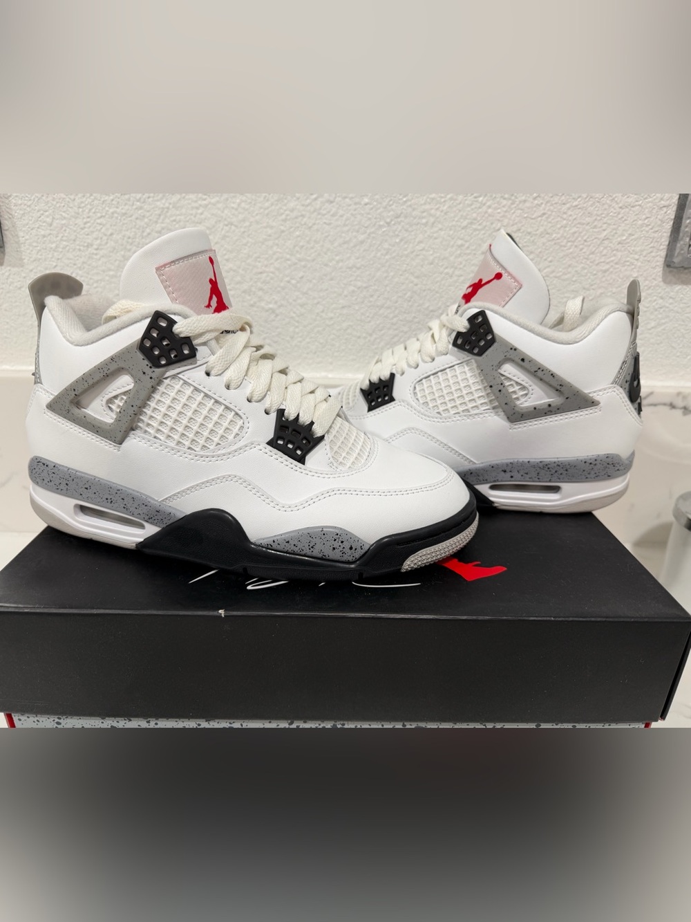 Jordan Athletic Sneakers - White/Black/Grey with Red Jumpman